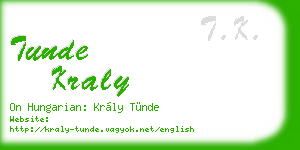 tunde kraly business card
